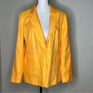 Chadwick pale orange linen single button blazer